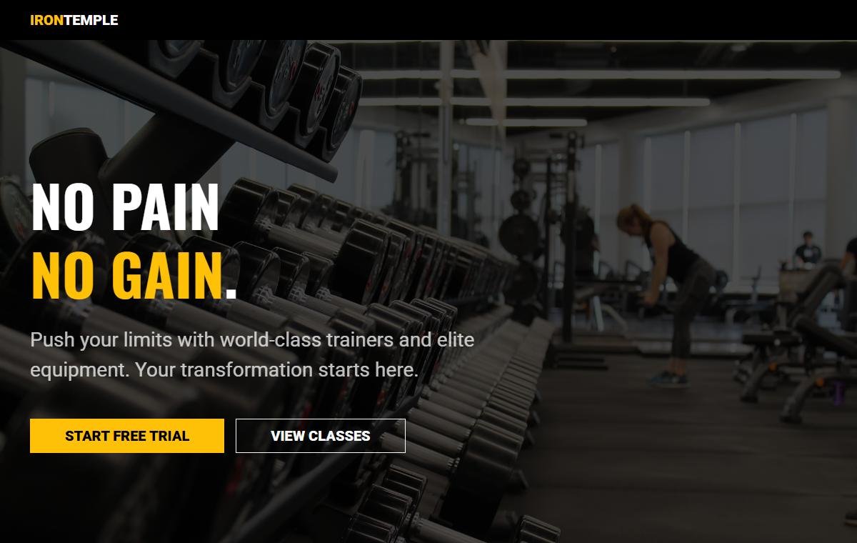 Fitness Gym template preview