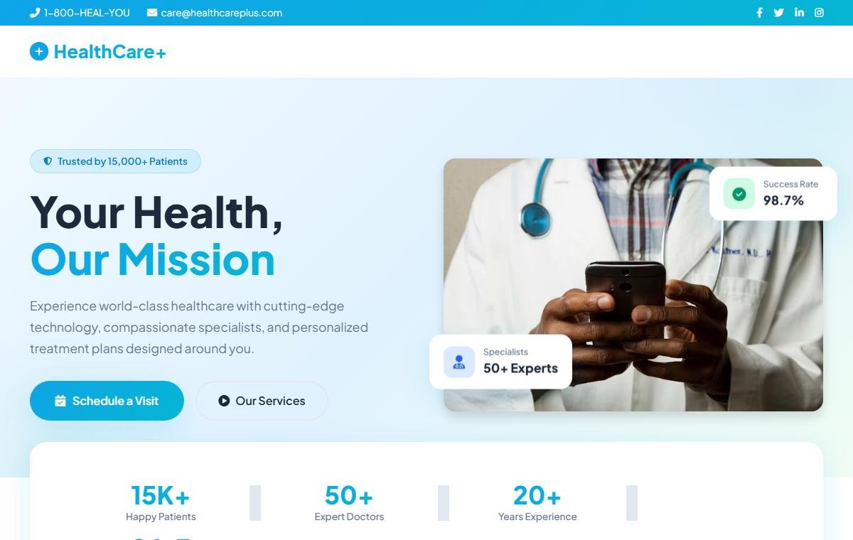 Healthcare Plus template preview