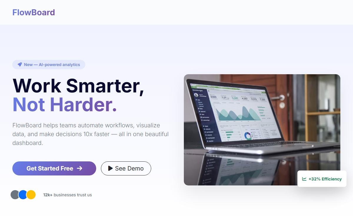 SaaS Landing Page template preview